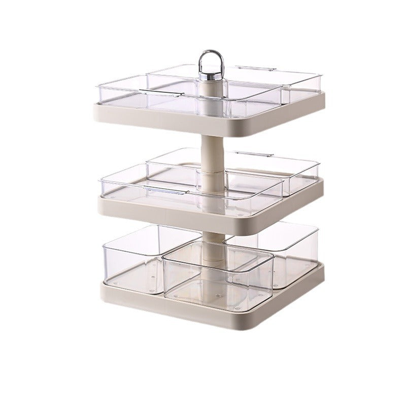 Rotating Kitchen Storage Rack with Multiple Compartments