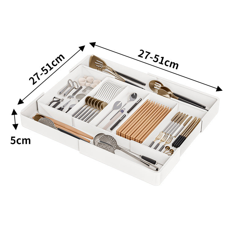 Retractable Kitchen Drawer Organizer Box