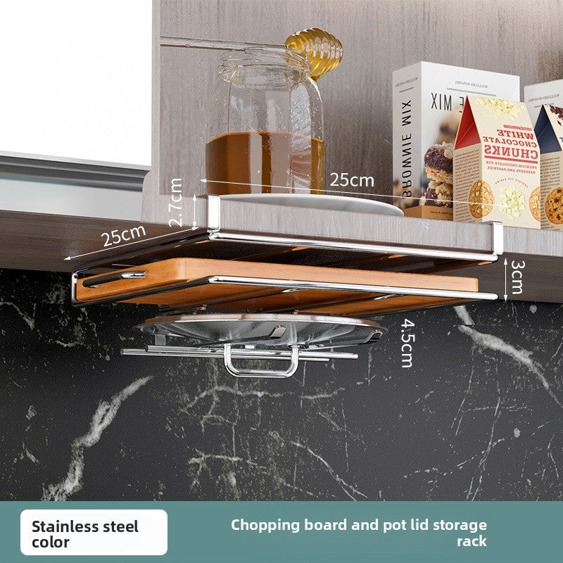 Kitchen stainless steel cabinet overhangs