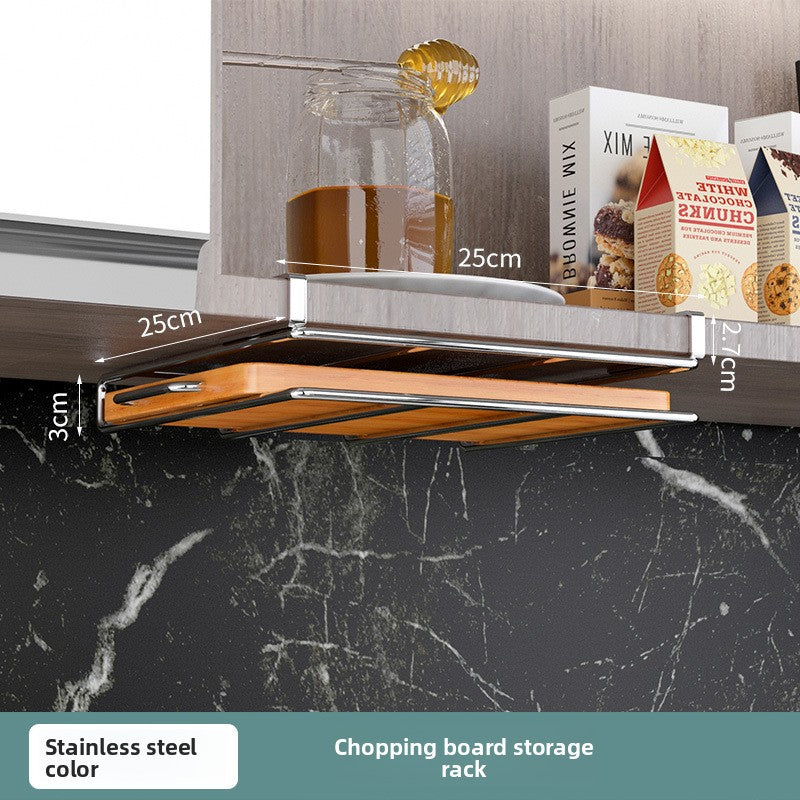 Kitchen stainless steel cabinet overhangs
