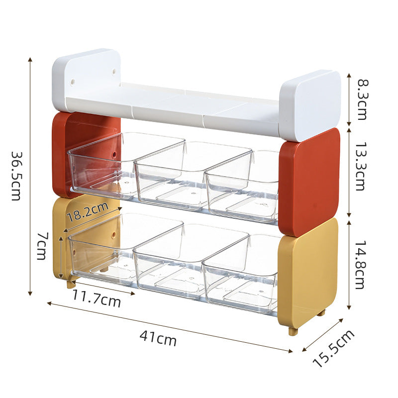 Rotating Kitchen Storage Rack with Multiple Compartments