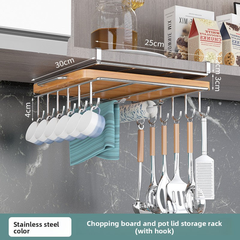 Kitchen stainless steel cabinet overhangs