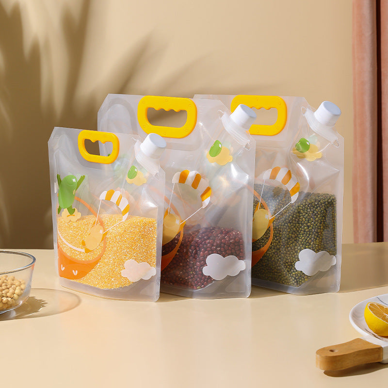 Grain and legume storage bags with airtight seals