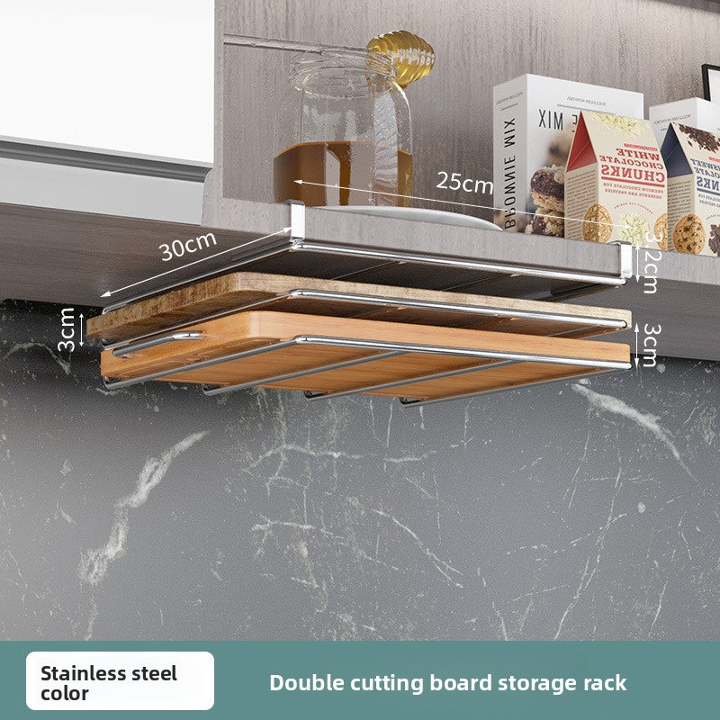 Kitchen stainless steel cabinet overhangs