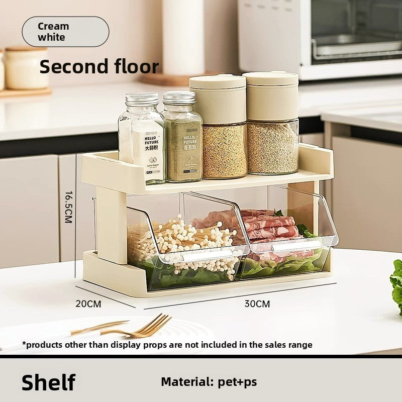 Rotating Kitchen Storage Rack with Multiple Compartments