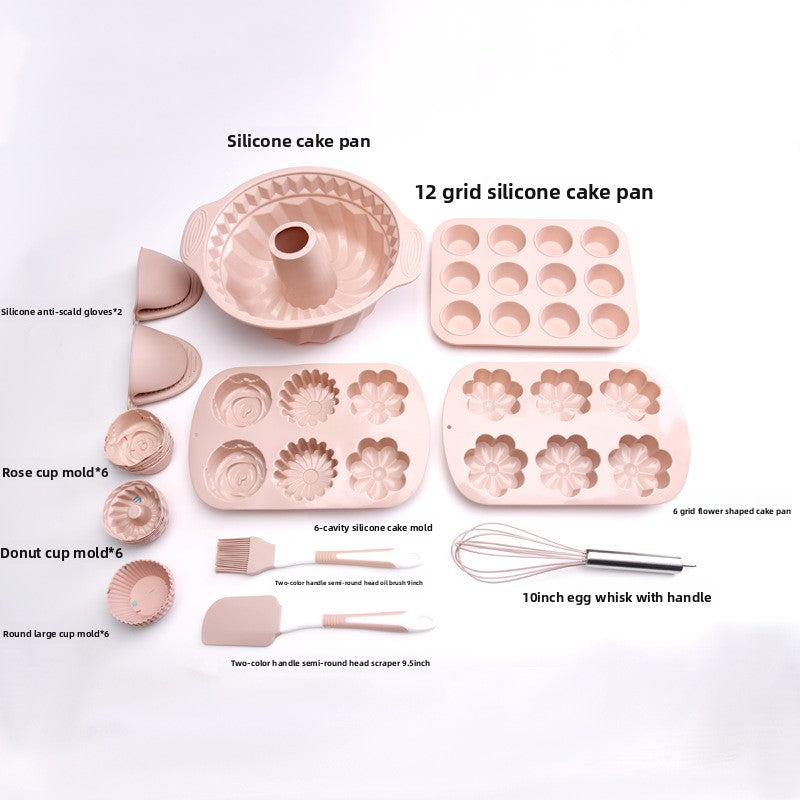 40-Piece Silicone Cake Mold Baking Tool Set