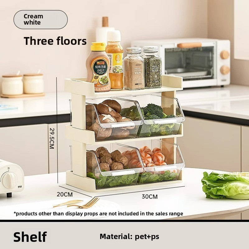 Rotating Kitchen Storage Rack with Multiple Compartments
