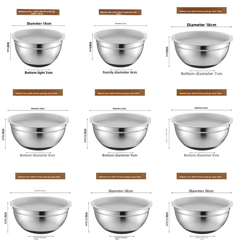 Stainless Steel Mixing Bowl with Silicone Base
