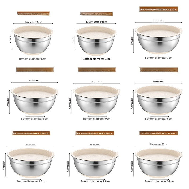 Stainless Steel Mixing Bowl with Silicone Base
