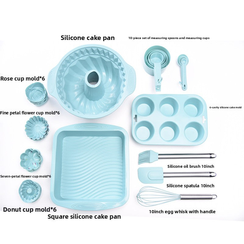 40-Piece Silicone Cake Mold Baking Tool Set