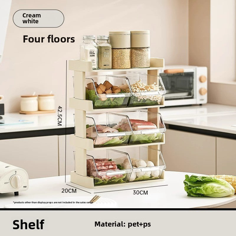 Rotating Kitchen Storage Rack with Multiple Compartments