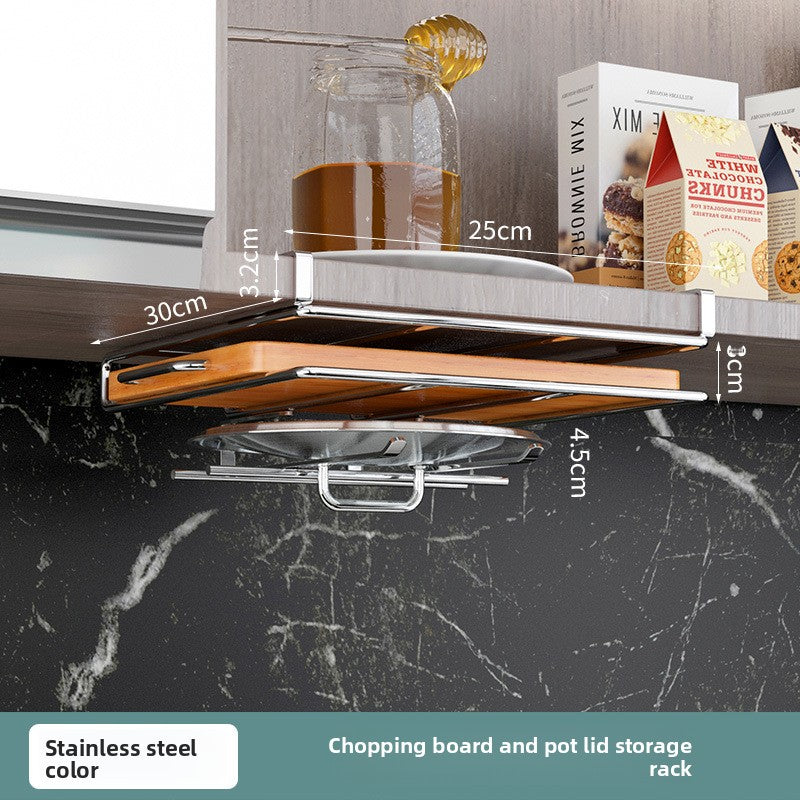 Kitchen stainless steel cabinet overhangs