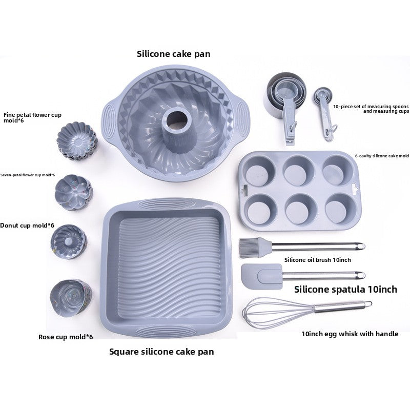40-Piece Silicone Cake Mold Baking Tool Set