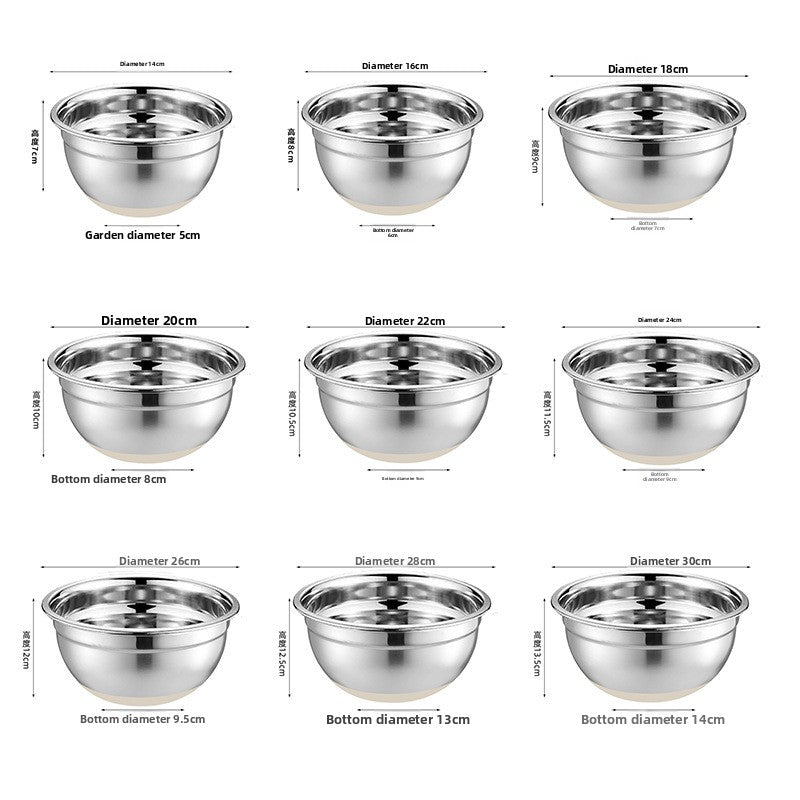 Stainless Steel Mixing Bowl with Silicone Base