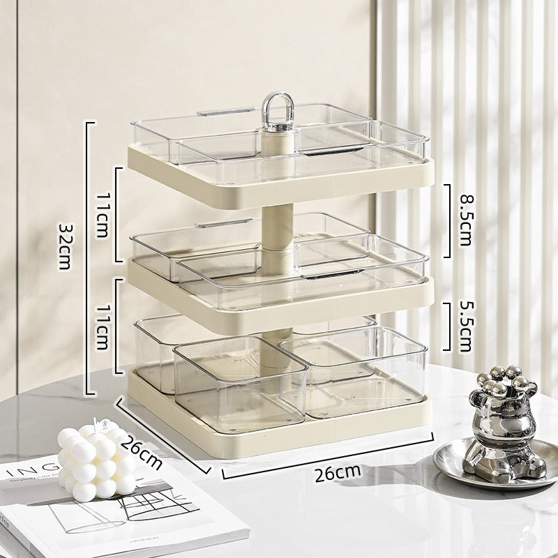 Rotating Kitchen Storage Rack with Multiple Compartments