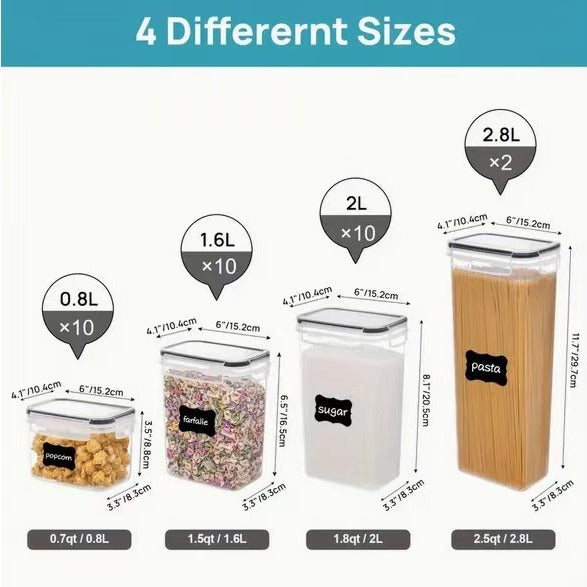 32-Piece Plastic Food Storage Containers Set