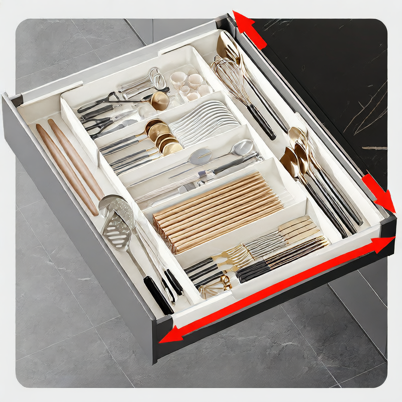 Retractable Kitchen Drawer Organizer Box