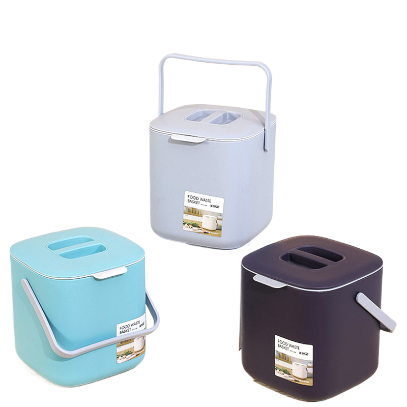 Portable Dual Compartment Kitchen Trash Can with Lid